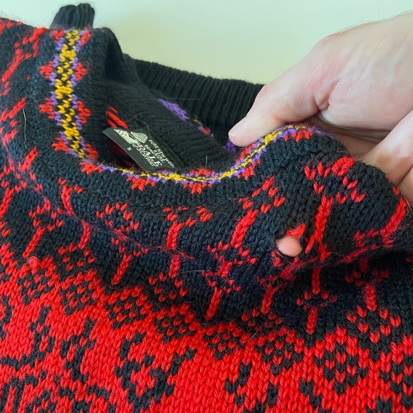 Vintage 90s Dale Of Norway Sweater Womens Small Wool Heavy Knit Nordic Reindeer - Picture 2 of 14